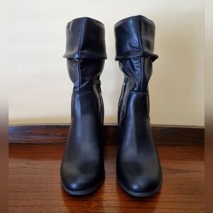 Style & Co Saraa Black Smooth Slouchy Boots in Size 6M